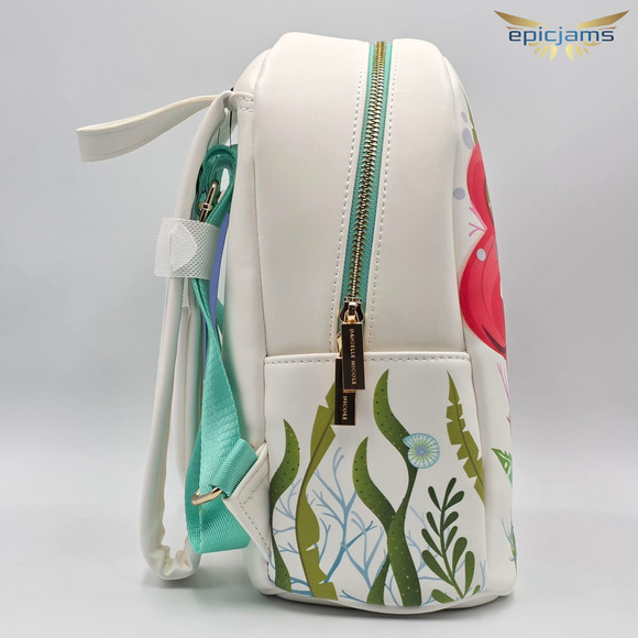 Disney The Little Mermaid Ariel Floral Mini Backpack and Card Holder Wallet Set - Picture 5 of 9